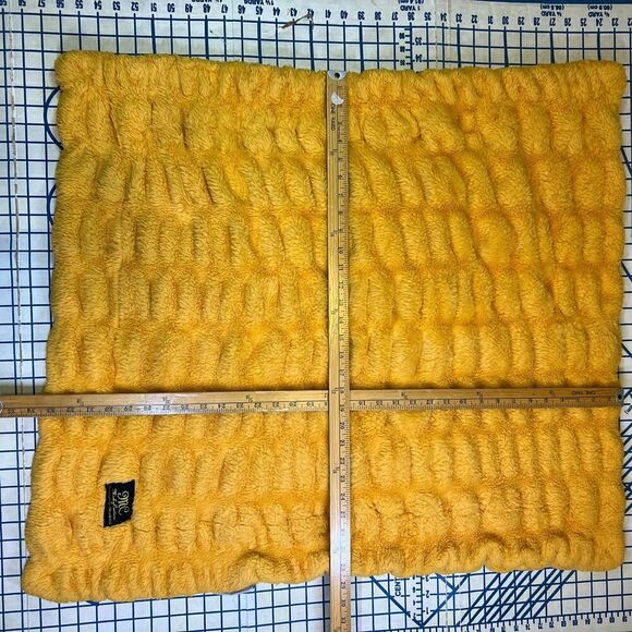 Minky Couture Yellow Gold Wavy Plush Baby Infant Stroller Blanket 34x28 - Picture 4 of 4